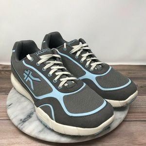Kuru Carrera Gray/Blue Mesh Lace Up Walking Shoes